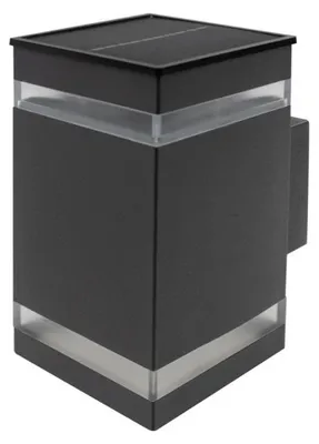 Obrázek produktu pro Solární LED venkovní nástěnné svítidlo IP44, černá/šedá