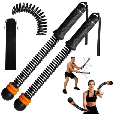 Produktbild von Battle Rope seillos einstellbar Ganzkörpertraining für Fettverbrennung & Cardio Krafttraining Armtrainer Schwarz