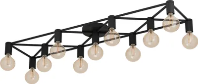 Produktbild von EGLO Deckenlampe Speke, Deckenleuchte, Deckenbeleuchtung Vintage, Industrial, Retro, Wohnzimmerlampe aus Stahl in schwarz, Lampe Decke, E27 Fassung