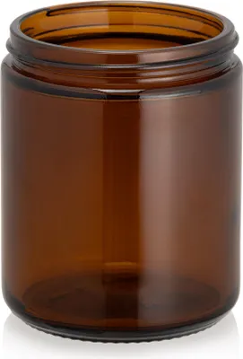 Produktbild von Braunes Glasgefäß 250 ml für Kerzen, Höhe 88 mm, Ø 72 mm, Gewinde 70/400