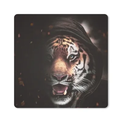Produktbild von MuchoWow® Mauspad Mousepad Tiger - Kleidung - Tiere 20x20 cm - Mousepads - Maus Mat - Pad - Mausunterlage - Desk Mat - Bureauartikeln