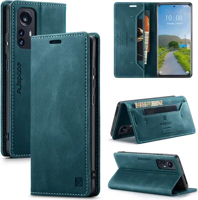 Obrázek produktu pro Xiaomi 12 Pro Wallet Case Cover, RetroPolyuretankožené pouzdro Stand Protective Cover pro Xiaomi 12 Pro Blue