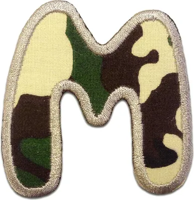 Produktbild von Buchstabe M - 6.3x5.9cm: Alphabet Buchstaben Einzeln Auswählbar - Aufnäher, Bügelbild, Aufbügler, Applikationen, Patches, Flicken, Zum Aufbügeln
