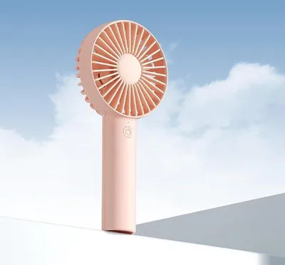 Obrázek produktu pro Malý přenosný ventilátor s 3 rychlostmi, napájení přes USB, 4500 mAh, růžový
