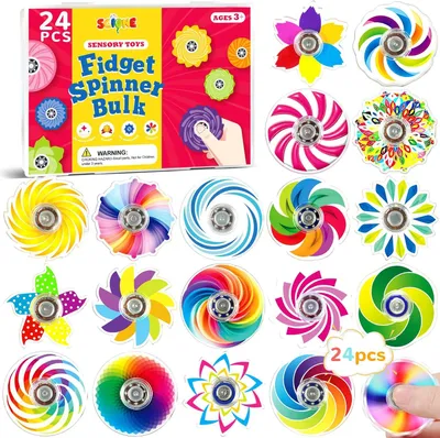 Imagen del producto de Mini giroscopios antiestrés, de colores variados, paquete de 24 unidades, 4 cm de diámetro, para niños