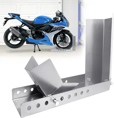 Produktbild von ACXIN Nosič na motorku, Pomocná nakladacia lišta, Kolíska na motorku, Svorka na predné koleso, Zosilnený stojan, S 3 otvormi na kotviace skrutky, Vysoký bezpečnostný faktor (1 kus)