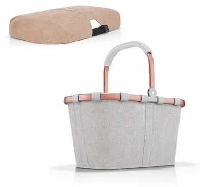 Produktbild von reisenthel Einkaufskorb Tasche Korb carrybag frame twist sky rose BK1036 + Cover twist coffee BP6041