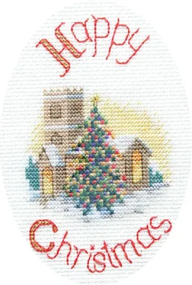 Produktbild von Bothy Threads Grußkarte Kreuzstich-Set "Mitternachtsmesse", 9x13.3cm, DWCDX39, Zählmuster
