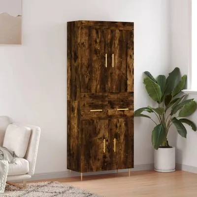 Produktbild von vidaXL Highboard Räuchereiche 69,5x34x180 cm Holzwerkstoff