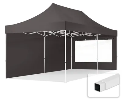 Produktbild von TOOLPORT 3x6m Stahl Faltpavillon, inkl. 2 Seitenteile, dunkelgrau