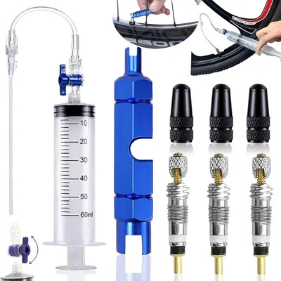 Produktbild von Reifendichtmittel Spritze 60ml, Tubeless Reparatur, Ventileinsatz Entferner, für Mountainbikes