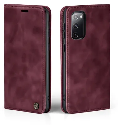 Produktbild von Handy Hülle für Samsung Galaxy S20 FE Klapphülle Bookcase Flip Cover Handy Tasche Etui Farbe: Weinrot