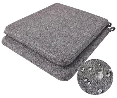 2er-Set Sitzkissen Memory-Schaum 41,5x38x3 cm hellgrau waschbar