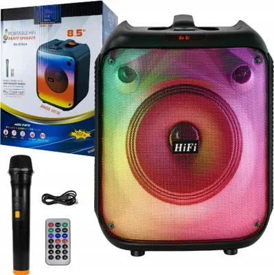 Zdjęcie produktu dla Mocny Głośnik Boombox Bluetooth Usb Sd Aux Radio Mikrofon Przenośny Karaoke