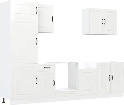 Produktbild von vidaXL 7-tlg. Küchenschrank-Set Kalmar Hochglanz-Weiß Holzwerkstoff