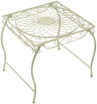 Produktbild von Gartentisch Zarina - Jugendstil-Beistelltisch | Farbe: antik/grün | Abmessungen: 49x45x46 cm
