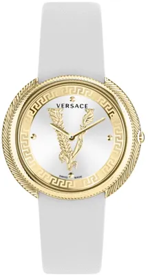 Produktbild von Versace VE2CA0223 Thea weiß gold Leder Armband Uhr Damen NEU