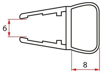 Produktbild von Gelco Dichtung für Glas 6mm, 2000mm