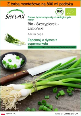 Zdjęcie produktu dla SAFLAX - Garden in the bag - Bio - Szczypiorek - Lizboński - 150 Nasiona - Z podłożem uprawowym w praktycznej, samorozkładającej się torbie - Allium cepa