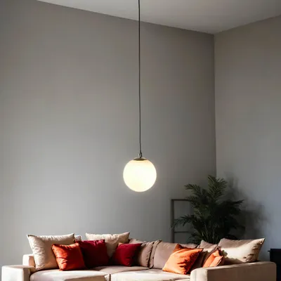 Produktbild von Hängelampe Kugelschirm Glas in Weiß Ø 14 cm H: max. 100 cm verstellbar G9 Hängeleuchte Küche Pendelleuchte Esstisch
