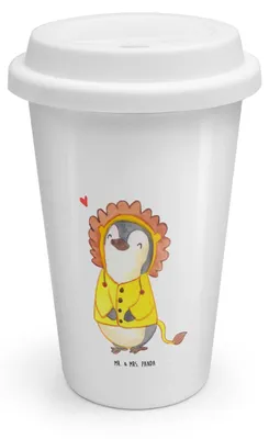 Produktbild von Mr. & Mrs. Panda Thermobecher Löwe Astrologie - Weiß - Geschenk, Geburtstagsgeschenk, ToGo Kaffeebecher, To Go Becher, Tierkreiszeichen, Isolierbecher, Sternzeichen