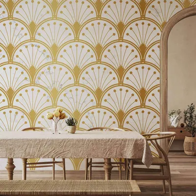 Produktbild von Vlies Fototapete - Gold and Marble Art Deco-inspired Pattern 150x105 cm Abstrakt f-A-10163-a-a