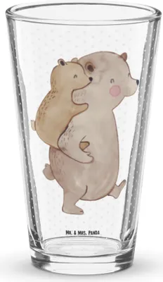 Produktbild von Mr. & Mrs. Panda Glas Papa Bär - Transparent - Geschenk, Wasserglas, Bierglas, Geburtstag, Longdrinkglas, Vatertag, Muttertag, Trinkglas, Tumbler