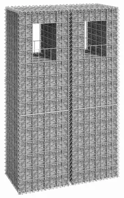 Produktbild von Gabionensäule Steinkorb Drahtkorb Gabione Steingabione für Garten Terrasse Balkon als Sichtschutz Mauerbau Säule aus Eisen Modern 40 x 40 x 140 cm 2 Stk