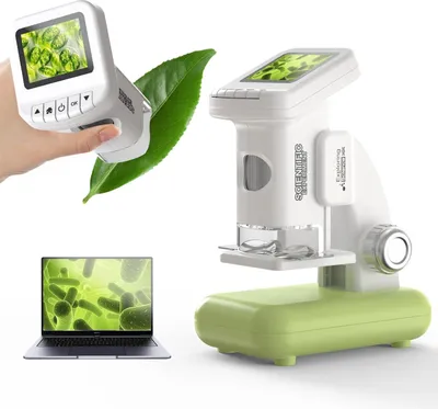 Obrázek produktu pro (Zelený)1200X HD elektronový mikroskop s odnímatelným stojanem, pro děti, studenty a hobbyisty