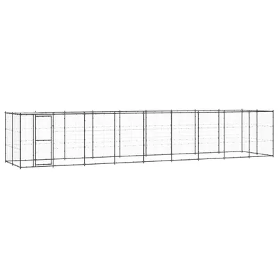 Obrázek produktu pro Venkovní psí kotec se střechou ocel 21,78 m²