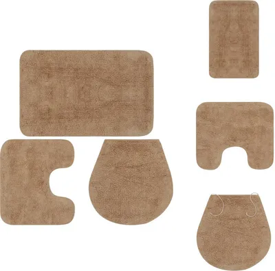 Immagine prodotto di vidaXL Set di tappeti da bagno 3 pezzi in tessuto beige - Tappeti e tappetini da bagno
