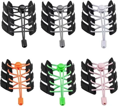 Image de Lot de 6 lacets élastiques, multicolores, 110 x 0,3 cm, sport