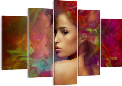 Produktbild von Bild auf Leinwand - Leinwandbild - frau gesicht - 150x100cm - Wand Bild - Wanddeko - Wandbilder - Leinwanddruck - Bilder - Kunstdruck - Wanddekoration - Leinwand bilder - Wandkunst - EA150x100-3735