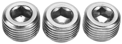 Obrázek produktu pro Sada 3 ks 1/2" NPT trubkových zátkových šroubení s vnějším závitem a vnitřním šestihranem – autopříslušenství