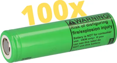 Immagine prodotto di 100x LG INR18650-MJ1 3,7V 3500mAh 10A non protetto Flat Top