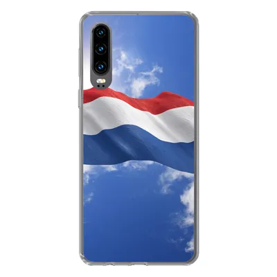 Produktbild von MuchoWow® Handyhülle Schutzhülle Hülle für Huawei P30 Die Flagge der Niederlande weht am Himmel Silikon Softcase Handy Hülle - Kartenbesitzer