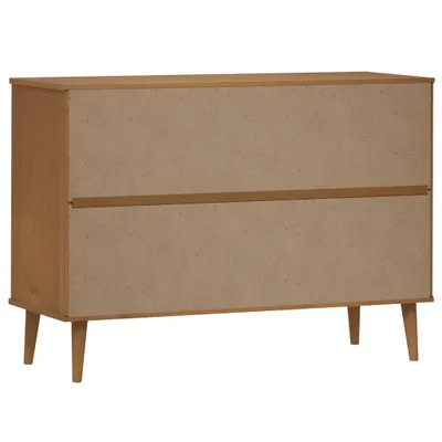 Produktbild von Schubladenschrank MOLDE Braun 113x40x80 cm Massivholz Kiefer