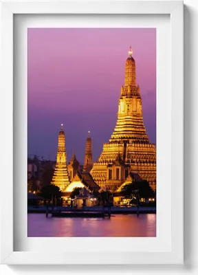 Produktbild von Tempel in Bangkok Thailand– Wandbild mit Rahmen – Gerahmtes Bild  – Wanddekoration – 20x30 cm – Weiß