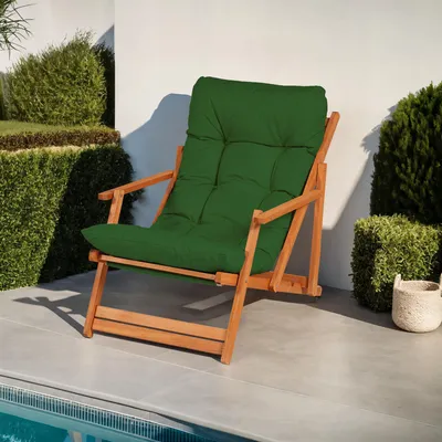 Immagine prodotto di Skye Decor, sedia da giardino di alta qualità in legno di faggio al 100%, non verniciata, 50 x 81 x 50 cm, pieghevole fino a 150 cm | Vernice protettiva per legno a base d'acqua nei colori verde e naturale | Design elegante per esterni.