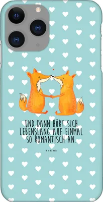 Produktbild von Mr. & Mrs. Panda Iphone 11 Pro Handyhülle Füchse Liebe - Türkis Pastell - Geschenk, Ehe, Partner, Fuchs, Freundin, Freund, Premium Kunststoff, Handy Case