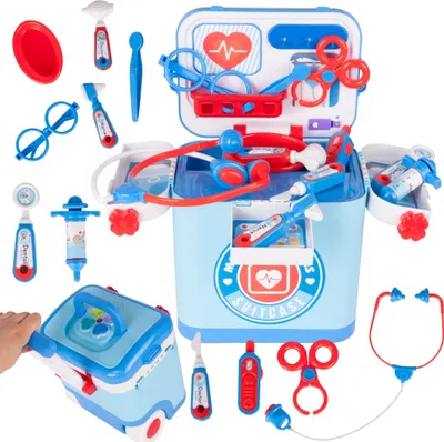 Immagine prodotto di Malplay valigetta del dottore con accessori "Little doctor" giocattoli del dottore set gioco di ruolo per bambini da 3 anni regalo