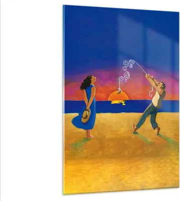 Produktbild von Bilder auf glas - Einteilig - Symbol Liebe Surrealismus - 80x120cm - Glasbilder - Wandbilder - Bilder - Wanddekoration aus Glas - Glas Bilder - Wandbild auf Glas - GPA80x120-4411
