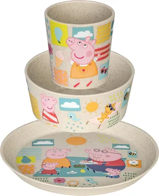 Produktbild von KOZIOL Kindergeschirr Connect Peppa Pig 3teilig sand