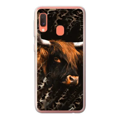 Produktbild von MuchoWow® Handyhülle Schutzhülle Hülle für Samsung Galaxy A20e Schottischer Highlander - Pantherdruck - Schwarz Silikon Softcase Handy Hülle - Abdeckung