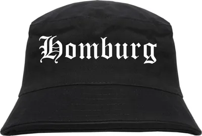 Produktbild von Homburg Fischerhut - Altdeutsch - bedruckt - Bucket Hat Anglerhut Hut Schwarz L/XL