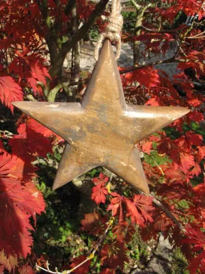 Produktbild von Holzstern Golden Star zum Hängen, 2 Größen Golden Star - 19 cm