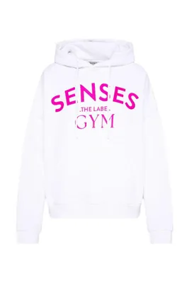 Produktbild von SENSES.THE LABEL Hoodie SE:RENITY, Weiß, Oversized Fit, 80% Baumwolle, mit Kapuze, Gym Kollektion Gr. XL / XXL