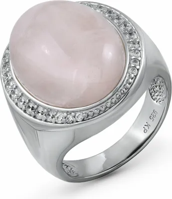 Produktbild von Zeeme Gemstones Ring 925/- Sterling Silber weiß 018 (57,0) Rosenquarz rosa 360271728