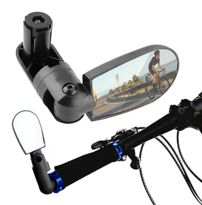 Image de Rétroviseur vélo noir à monter sur le guidon En plastique rotatif à 360