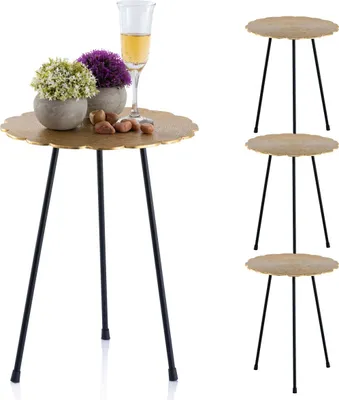 Produktbild von Soma Beistelltisch Metall 4-teilig Dekotisch Hilton ø 35 x H 45 cm rund silber o. gold Aluminium gold